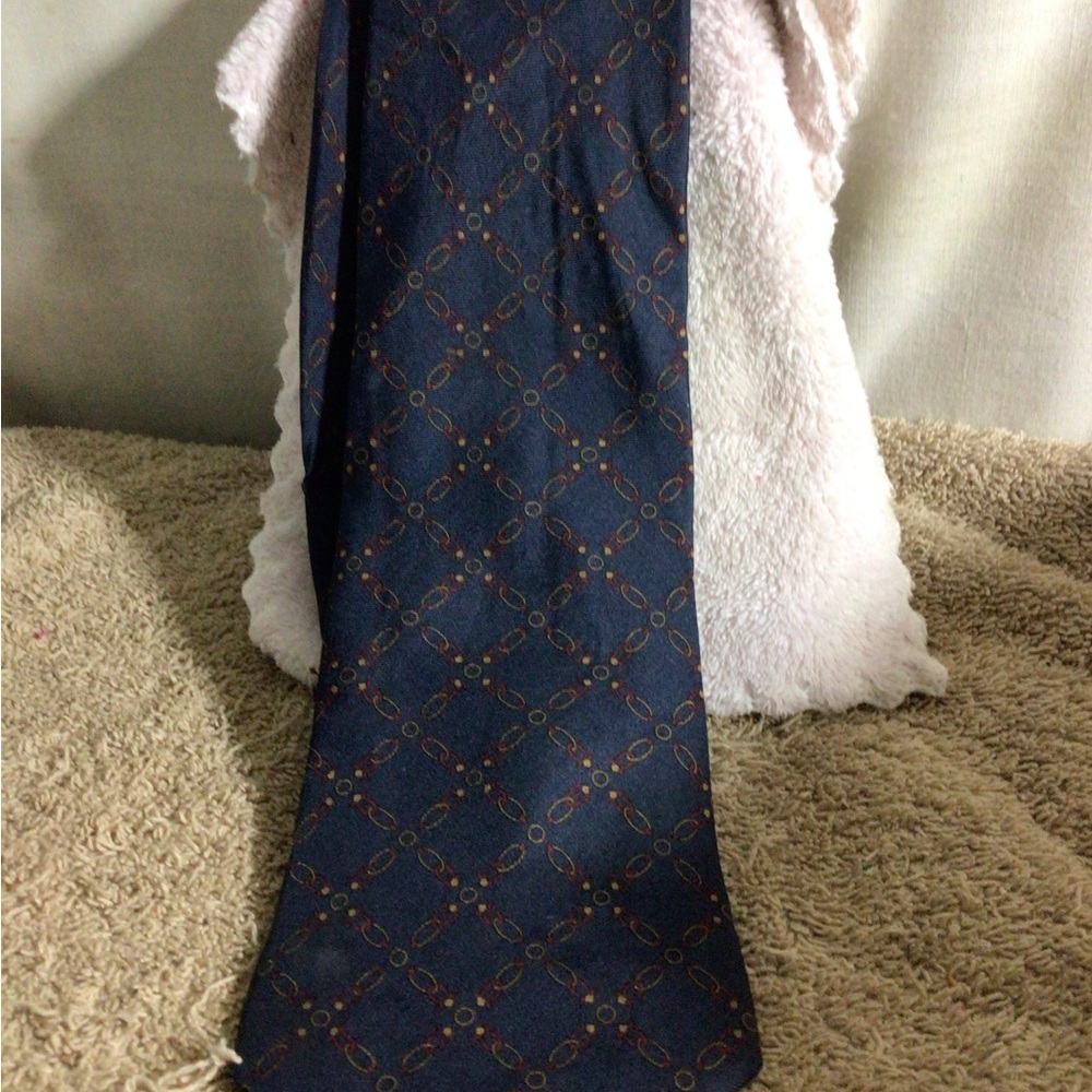Mens Navy with gold/maroon squares neck tie